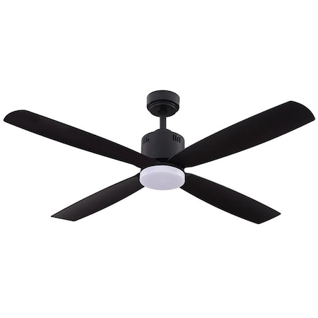Westgate 52in Black Finish ABS 4-Blade Ceiling Fan & Down Light, 19W, 3000K WFL-117DL-WS-4B-52-30K-BK-BK